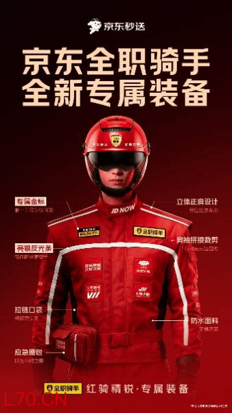 更飒更专业！京东外卖为全体全职骑手免费换新装！
