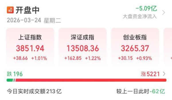 A股三大指数集体高开