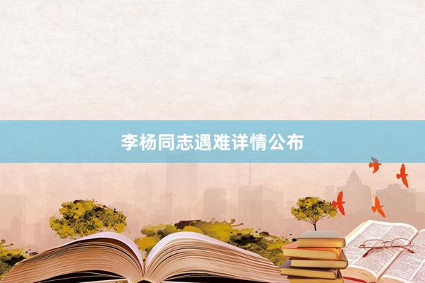 李杨同志遇难详情公布