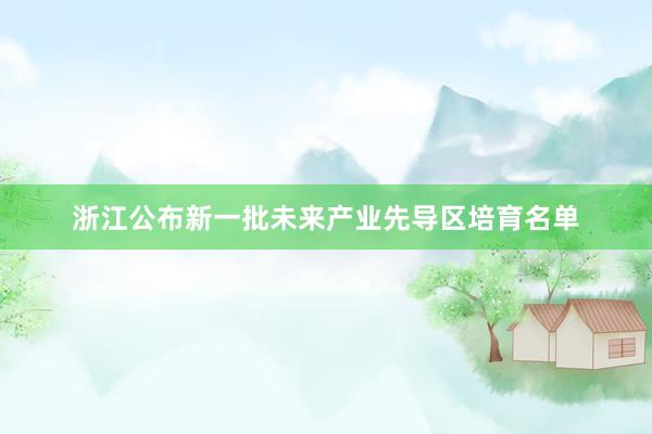 浙江公布新一批未来产业先导区培育名单
