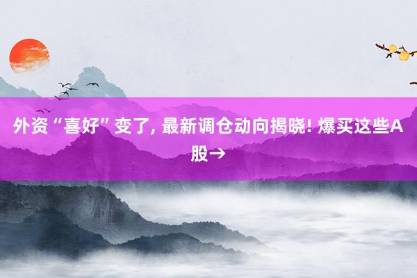 外资“喜好”变了, 最新调仓动向揭晓! 爆买这些A股→