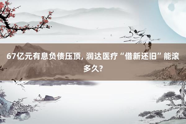 67亿元有息负债压顶, 润达医疗“借新还旧”能滚多久?