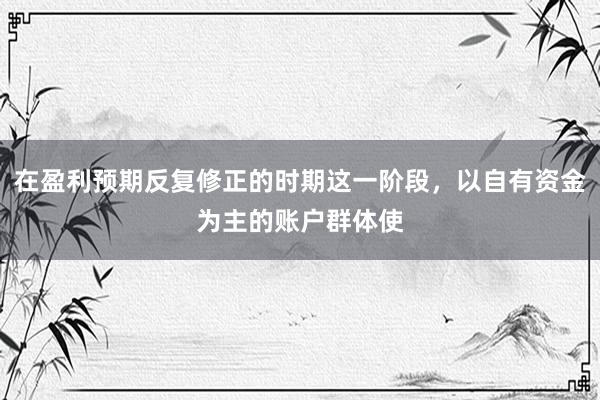 在盈利预期反复修正的时期这一阶段，以自有资金为主的账户群体使