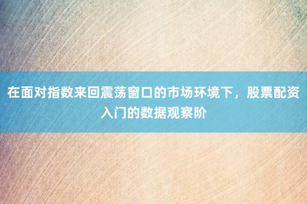 在面对指数来回震荡窗口的市场环境下，股票配资入门的数据观察阶