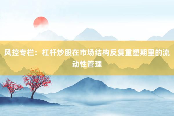 风控专栏：杠杆炒股在市场结构反复重塑期里的流动性管理
