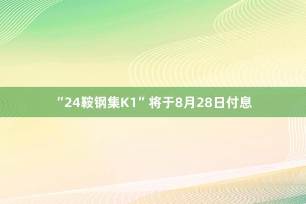 “24鞍钢集K1”将于8月28日付息