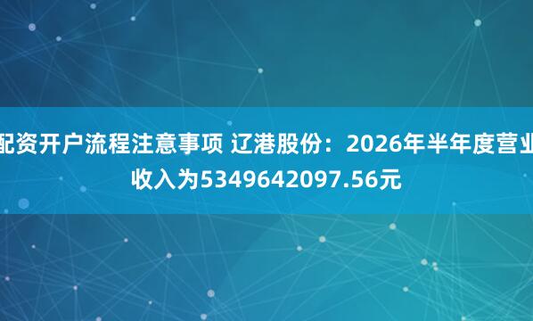 配资开户流程注意事项 辽港股份：2026年半年度营业收入为5349642097.56元