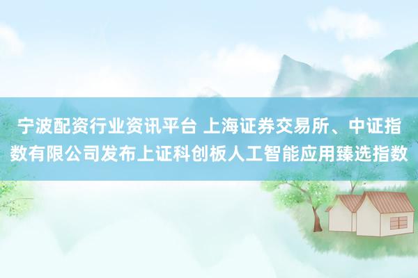 宁波配资行业资讯平台 上海证券交易所、中证指数有限公司发布上证科创板人工智能应用臻选指数