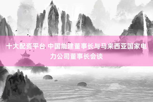 十大配资平台 中国能建董事长与马来西亚国家电力公司董事长会谈