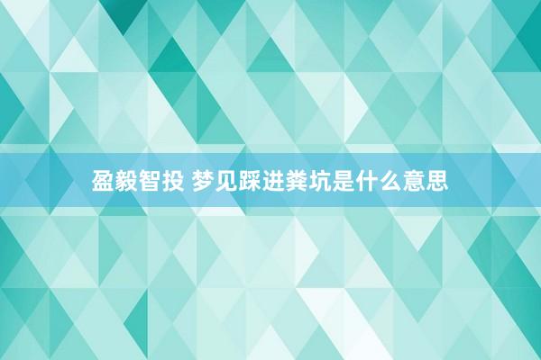 盈毅智投 梦见踩进粪坑是什么意思