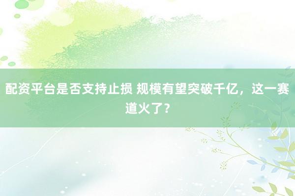 配资平台是否支持止损 规模有望突破千亿，这一赛道火了？